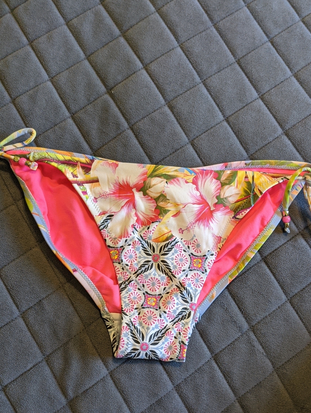Butterfly by Matthew Williamson Women's Side Tie Geometric Floral Bikini Bottoms